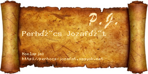 Perhócs Jozafát névjegykártya